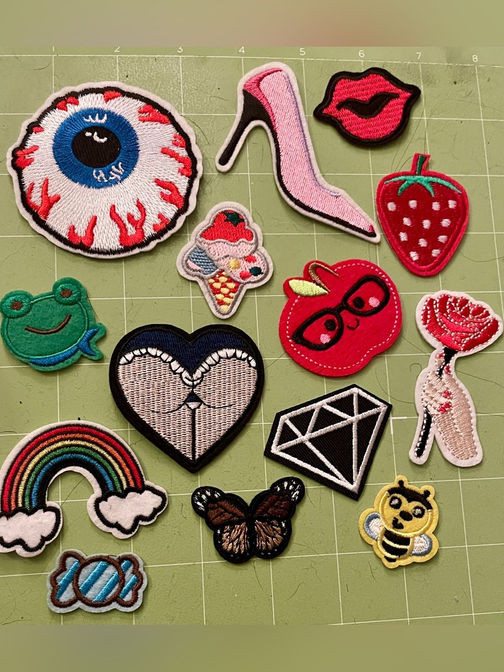 14 piece iron on patch set for kids girls